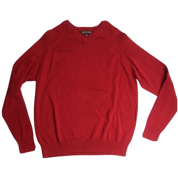 MEN'S RED V-NECK PULLOVER SWEATER - CHATHAM ROAD - SIZE M - Picture 2 of 4